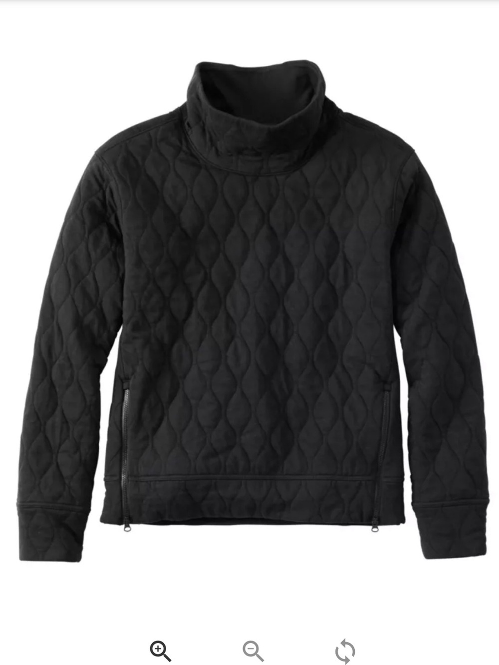 L.L. Bean Women's VentureSoft Quilted Funnelneck Pullover size Small Black